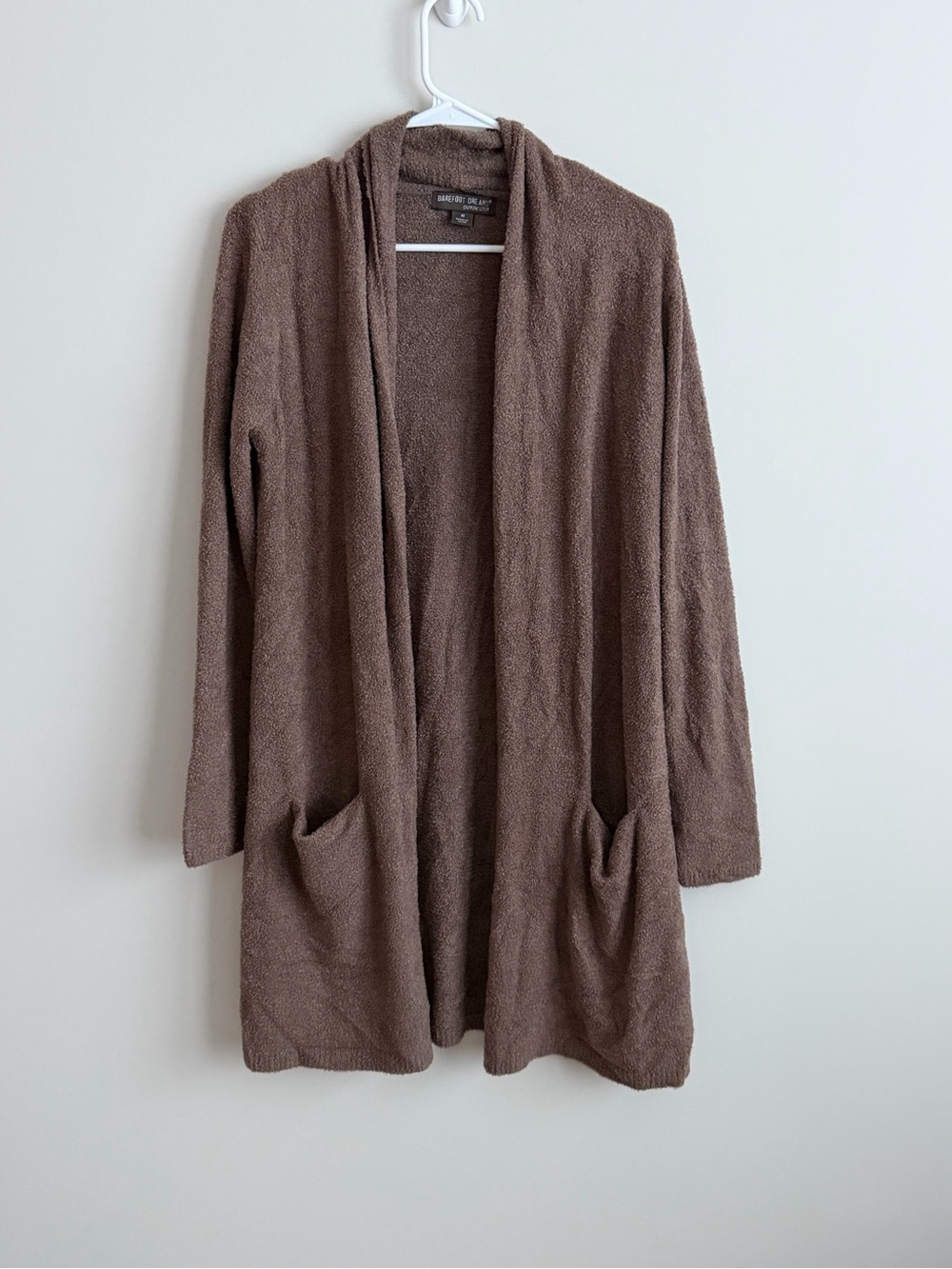 Barefoot Dreams CozyChic Lite Brown Open Front Cardigan Sweater Medium